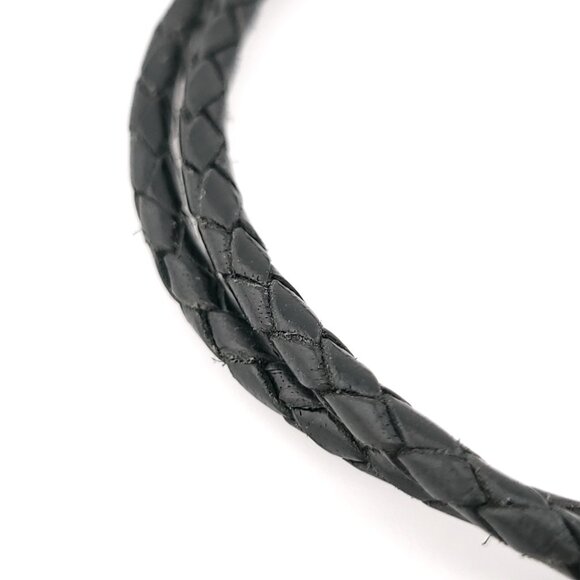 David Yurman Sterling Silver Armory Black Two Row Leather 8.5' Inch Bracelet - Picture 11 of 11